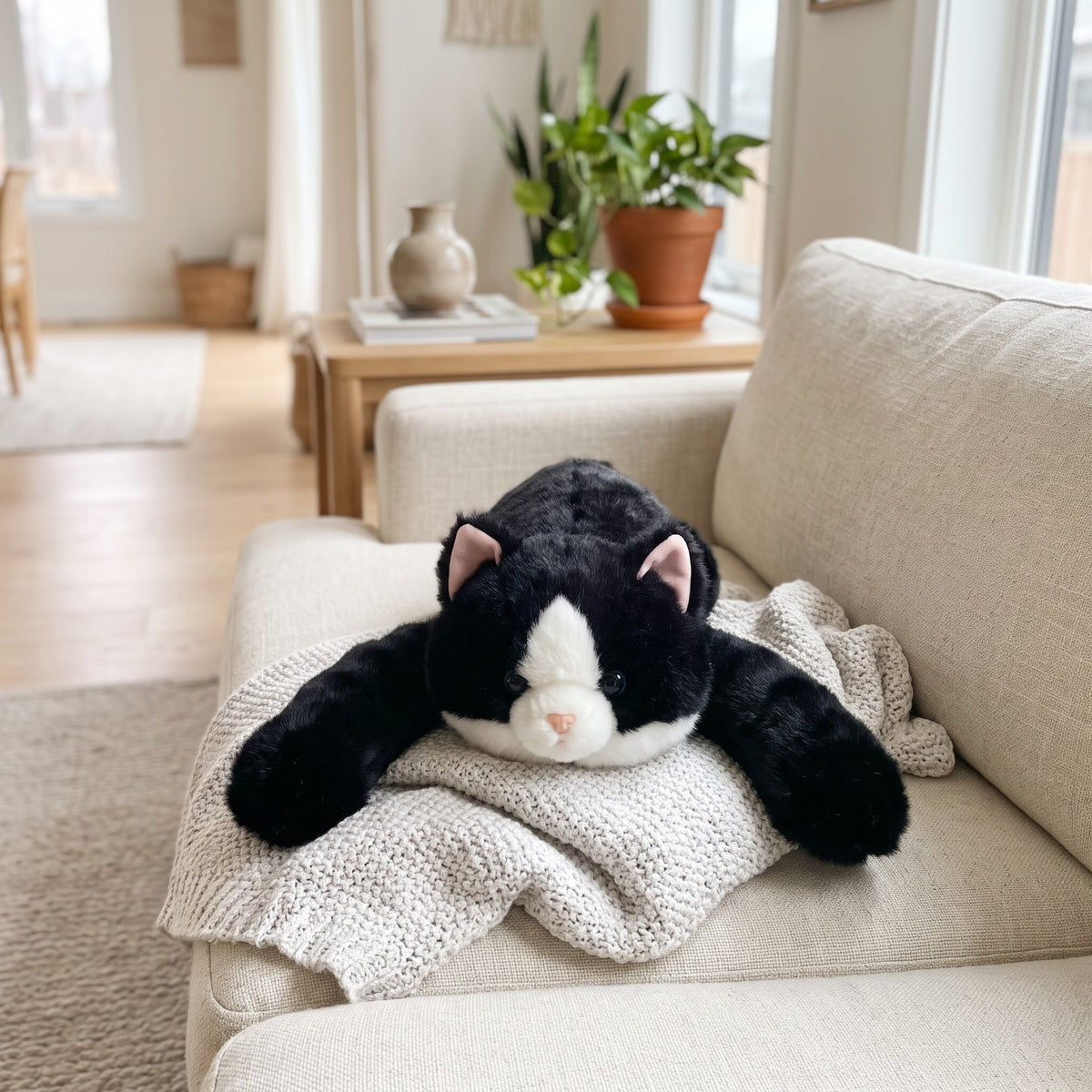 Gewichtskuscheltier Katze auf dem Sofa