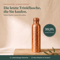 Kupfer-Trinkflasche, handgehämmert