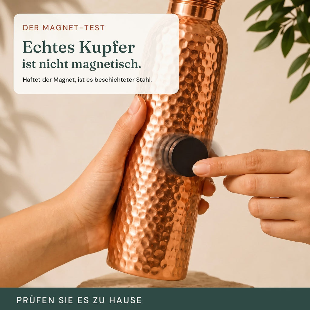 Magnet-Test: echtes Kupfer ist nicht magnetisch